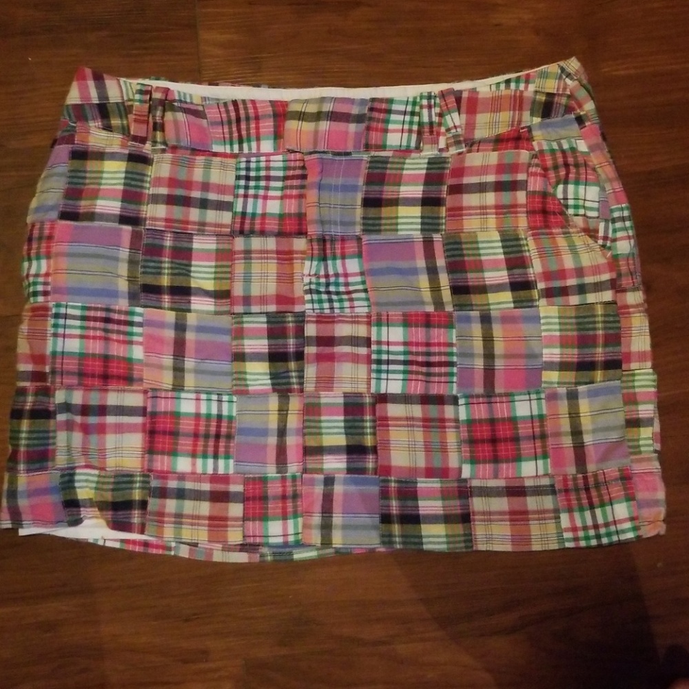 Tommy Hilfiger  striped checkered skirt.